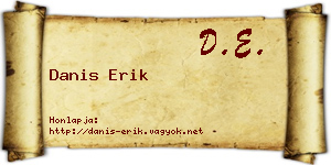 Danis Erik névjegykártya